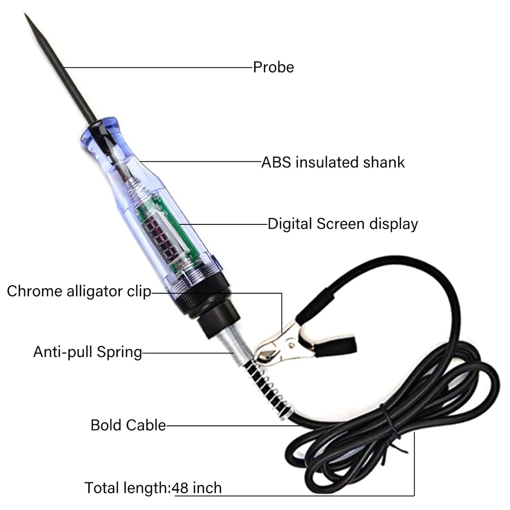 Car Truck Voltage Circuit Tester Auto 6V 24V Tools Car Diagnostic Probe Test Pen Light Bulb Electric Measuring Pen Tools - Image 12