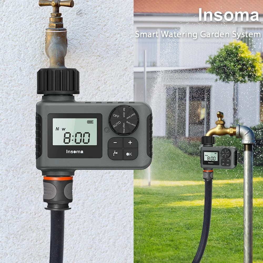 Insoma Automatic Water Timer Intelligent Irrigation Watering System Sprinkler Timer Garden Programer
