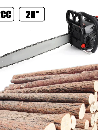 Artudatech 62cc Gas Chainsaw 20" Bar Gasoline Powered Chain Saw 2 Cycle Engine Cutting