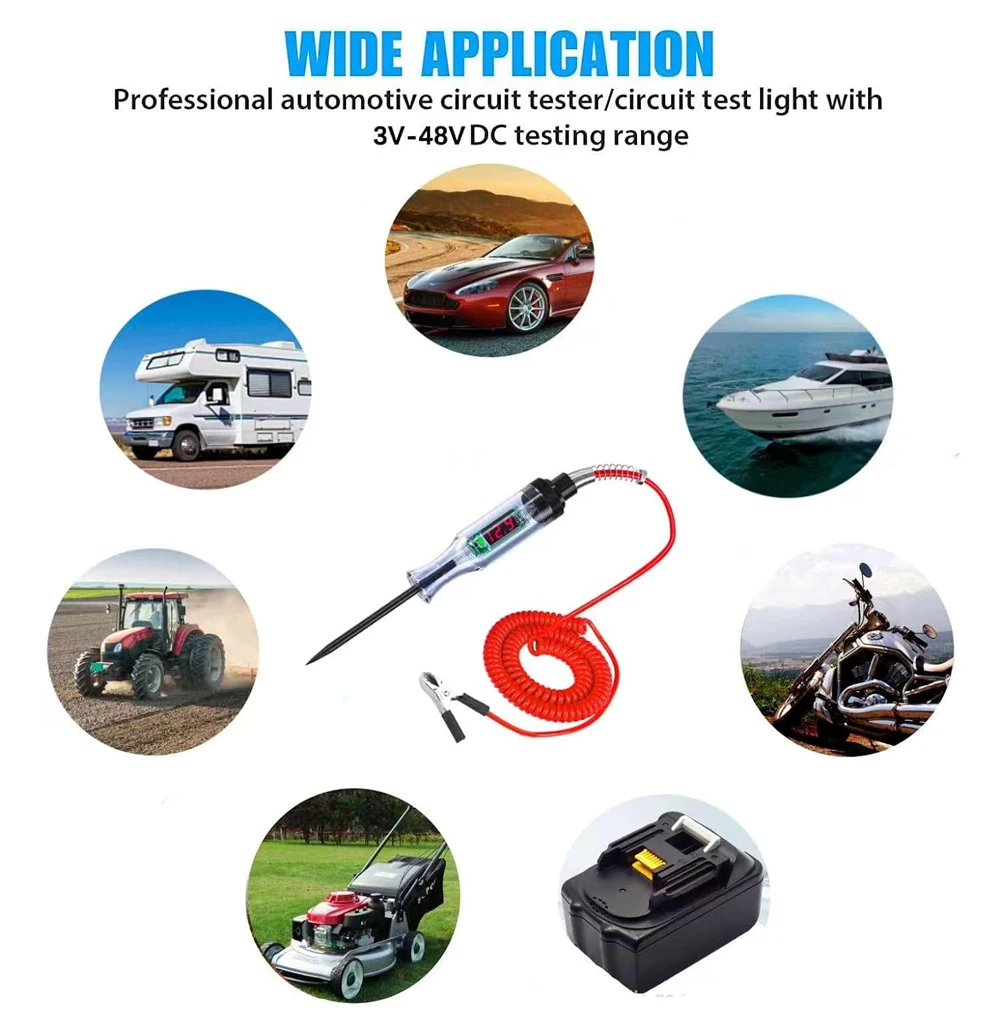 Car Truck Voltage Circuit Tester Auto 6V 24V Tools Car Diagnostic Probe Test Pen Light Bulb Electric Measuring Pen Tools - Image 17