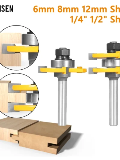 2Pcs 47mm Cove 1-7/8 T&G ASSEMBLY Cutter Router Bit Woodworking Milling Cutter For Wood Face Mill