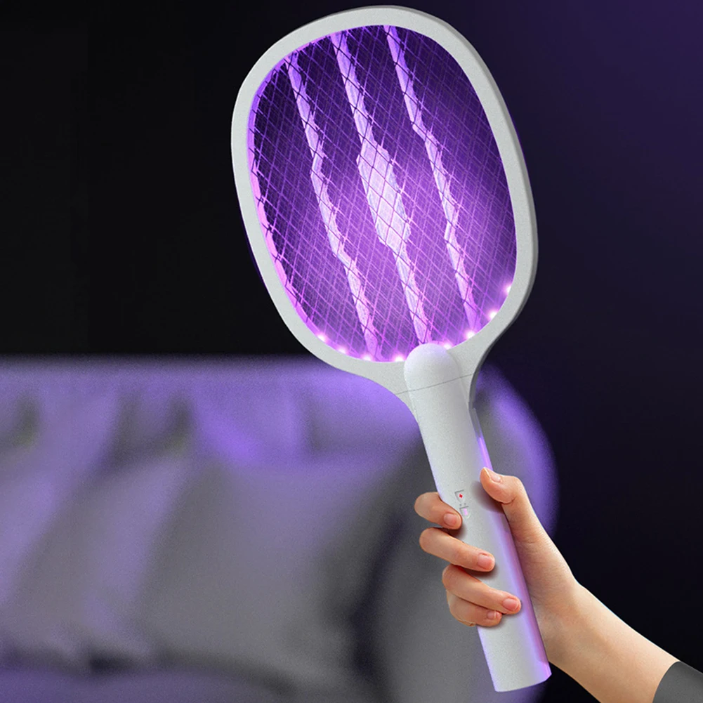 Handheld Electric Fly Swatter 3000V Bug Zapper Racket 2 in 1 Fly Swatter with USB Rechargeable Mosquito Killer Lamp - Image 9