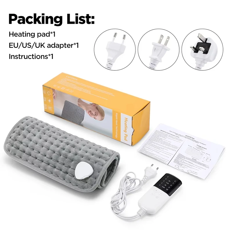 Temperature Adjustable Electric Heating Pad - Fast Heating Pain Relief For Back/neck/shoulder - Image 6