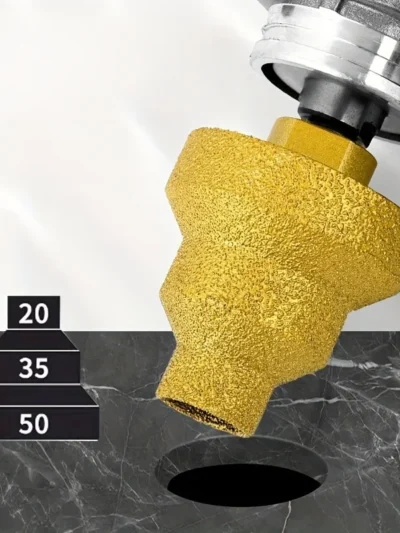 Diamond Brazing Cone Reamer Drill Bit Set, 20mm, 35mm, 50mm Sizes with M10 Thread, For Brickwork, Marble Drilling, and Trimming