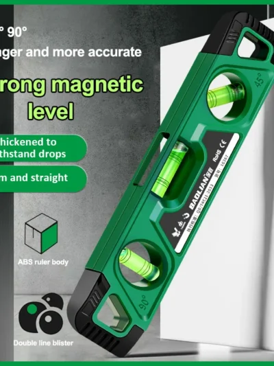 225MM Three Bubble Level Ruler High Precision Spirit Level Magnetic Lever Angle Gauge
