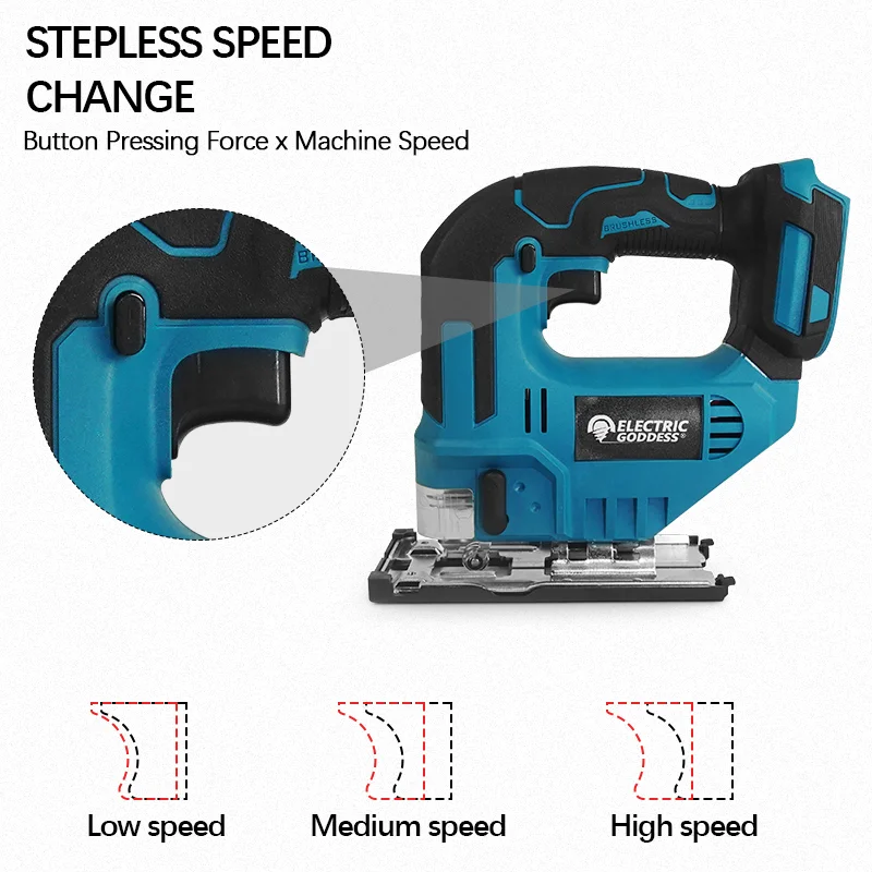 EG 3500RPM Cordless Electric Curved Saw 750W Rechargeable Electric Jig Saw Woodworking Cutting Power Tool for Makita 18V Battery - Image 6
