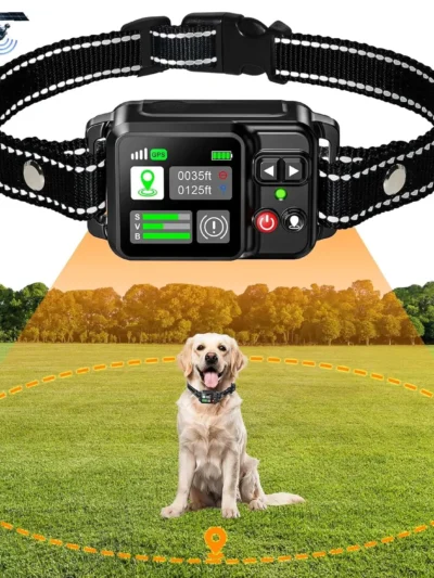 GPS Wireless Dog Fencing System - Electric dog fencing with GPS Electric Satellite Technology, Pet Fencing System Range 15 ~ 200