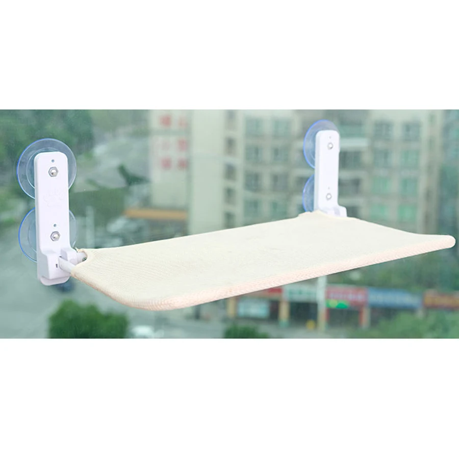 Assembly free folding cat hammock plush mesh cat window wall jumping platform double suction cup cat hammock - Image 7