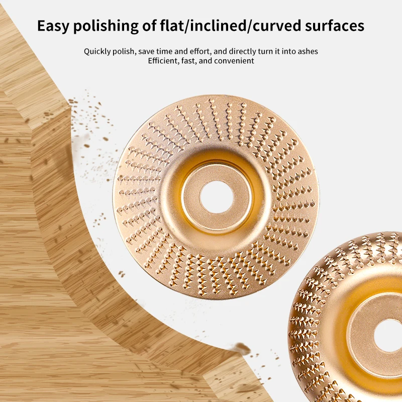 Woodworking Grinding Disc Three-Piece Set 100mm Wide/16Mm Metal Hole Curved Bevel Design Electric Grinder Grinding Disc Wood Cutting Engraving Polishing Tool Set - Image 4