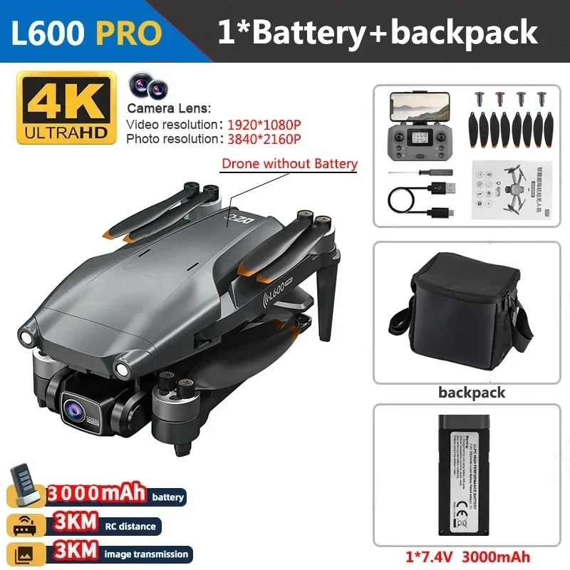 L600 PRO MAX GPS Drone Professional 4K 3-Axis PTZ HD Dual Camera Obstacle Avoidance Brushless Motor 5G WIFI RC Quadcopter Toys - Image 9