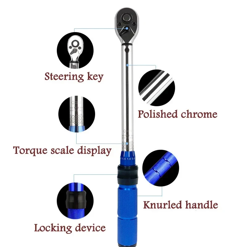 5-60N.m Torque Wrench 3/8 Inch Square Drive Torques Key ±3% High Precision Torque Wrench - Image 6