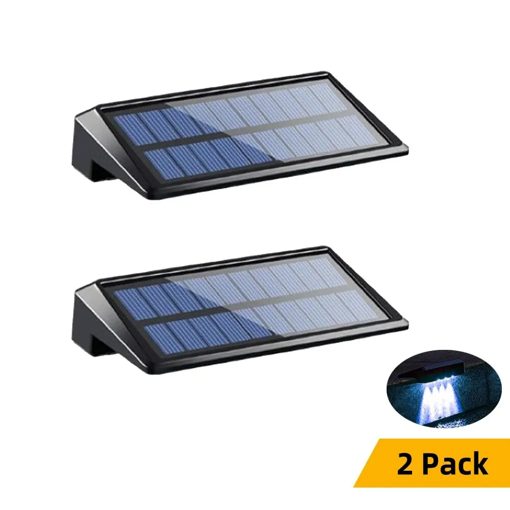 2 Pack Solar Wall Lights 4 LED Solar Fence Lights Outdoor Waterproof Solar Deck Lights Wall Lights for Fence Post Yard Pathway - Image 8