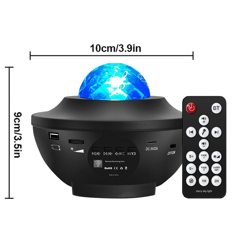 Starry Projector Galaxy Night Light Child Bluetooth USB Music Player Star NightLight Romantic Ocean Projector - Image 7