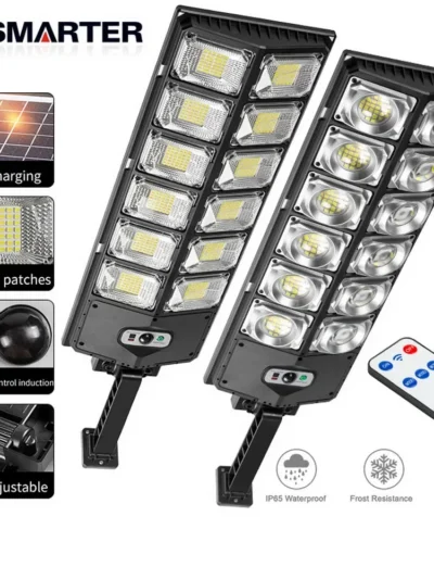 LED Super Bright Outdoor Solar Powered Lamp Waterproof Motion Sensor Human Induction Solar Garden Light Yard Garage Light