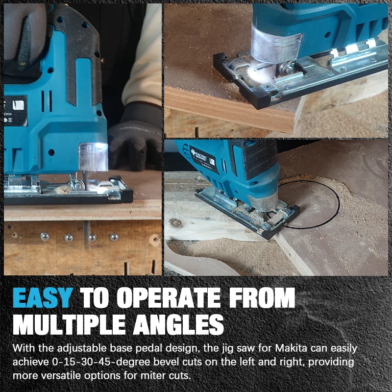 EG 3500RPM Cordless Electric Curved Saw 750W Rechargeable Electric Jig Saw Woodworking Cutting Power Tool for Makita 18V Battery - Image 4