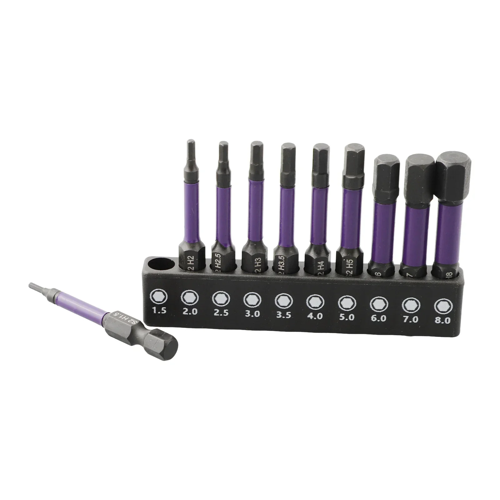 10Pcs Hex Head Wrench Drill Bit With Screwdrivers Bit Holder Set 1/4" Quick Release Shank Magnetic Screwdriver Bit Tools H1.5-H8 - Image 12