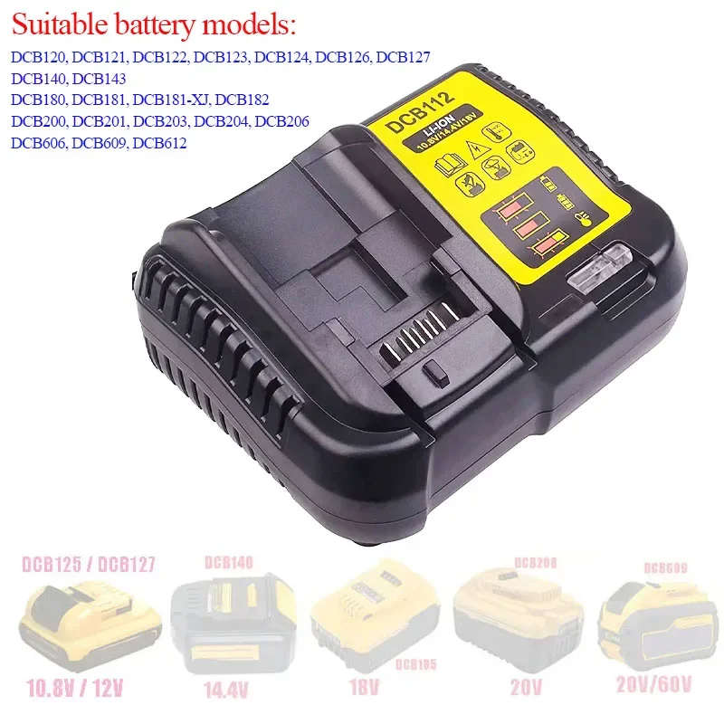 DCB200 DCB101 DCB115 DCB107 DCB105 DCB140 DCB118 DCB102 DCB104 DCB112 Li-Ion Battery Charger For Dewalt 10.8V 12V 14.4V 18V 20V - Image 2