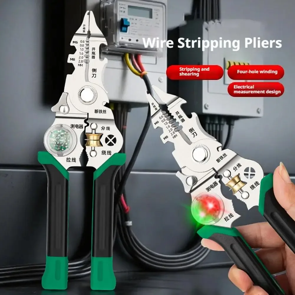 10 IN 1 multi-functional Wire Stripper with Electricity Measurement - Image 2