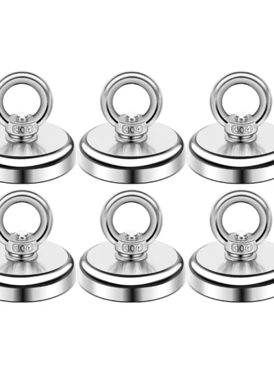 Super Strong Magnets Neodymium Magnet Hook With Countersunk Hole Eyebolt Magnetic Hooks Salvage J16-J60 Fishing Magnet Searcher