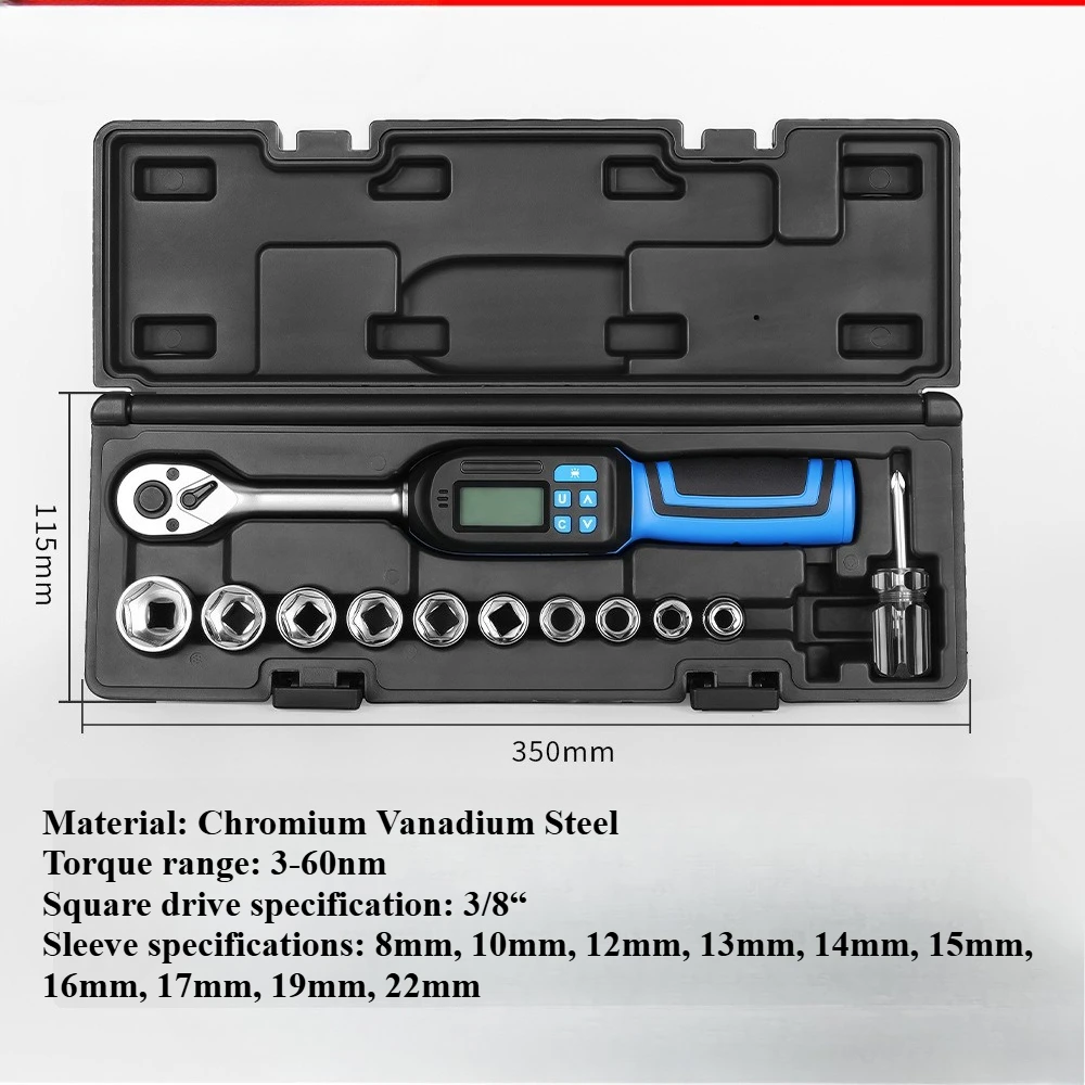 ± 2% High-precision Interchangeable Head Digital Torque Wrench Preset Torque Ratchet Wrench Four Mode Conversion - Image 7