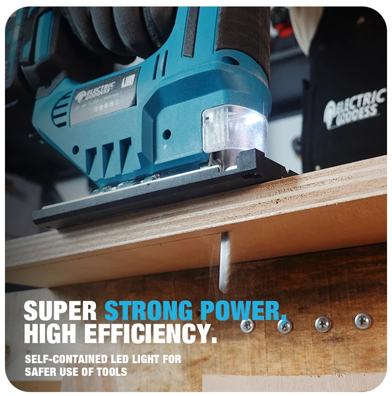 EG 3500RPM Cordless Electric Curved Saw 750W Rechargeable Electric Jig Saw Woodworking Cutting Power Tool for Makita 18V Battery - Image 12