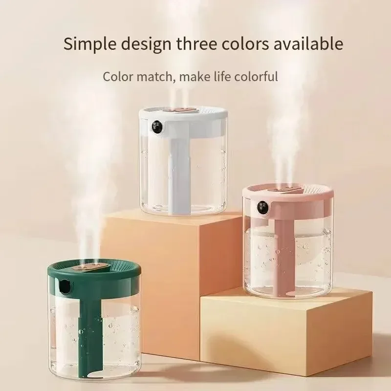 Dual Spray Humidifier USB Large Capacity Home 2L Quiet Bedroom LED Digital Display Night Light - Image 4