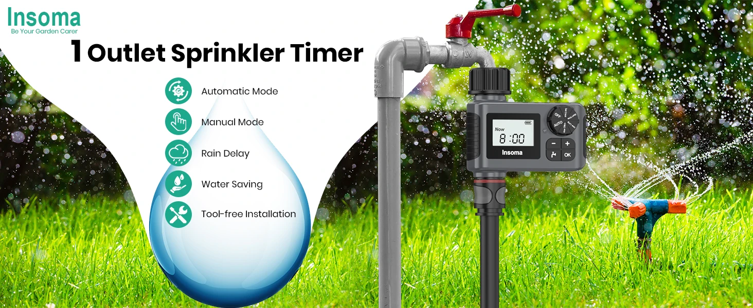 Insoma Automatic Water Timer Intelligent Irrigation Watering System Sprinkler Timer Garden Programer - Image 15