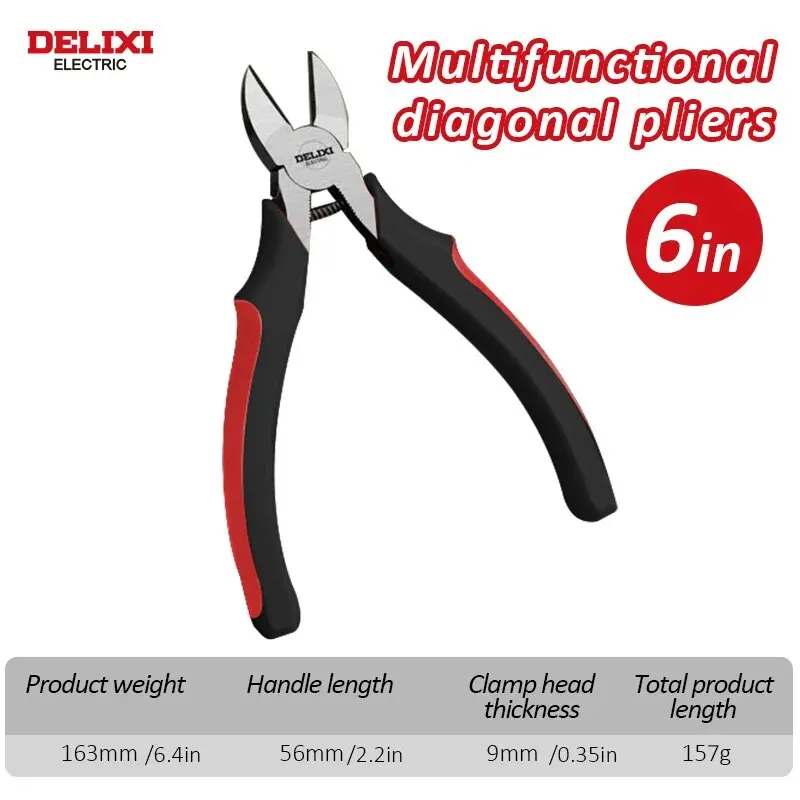 DELIXI ELECTRIC Wire Pliers,Sharp Large Opening Diagonal Pliers Needle Nose Pliers,for Cutting,Twisting and Clamping MetalWires - Image 7