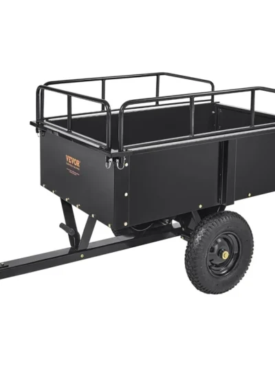 Trailer Heavy Duty Steel Dump Cart Tow Behind, 750 lbs 15 Cubic Feet, Garden Utility Trailer Yard Trailers with Removable Sides