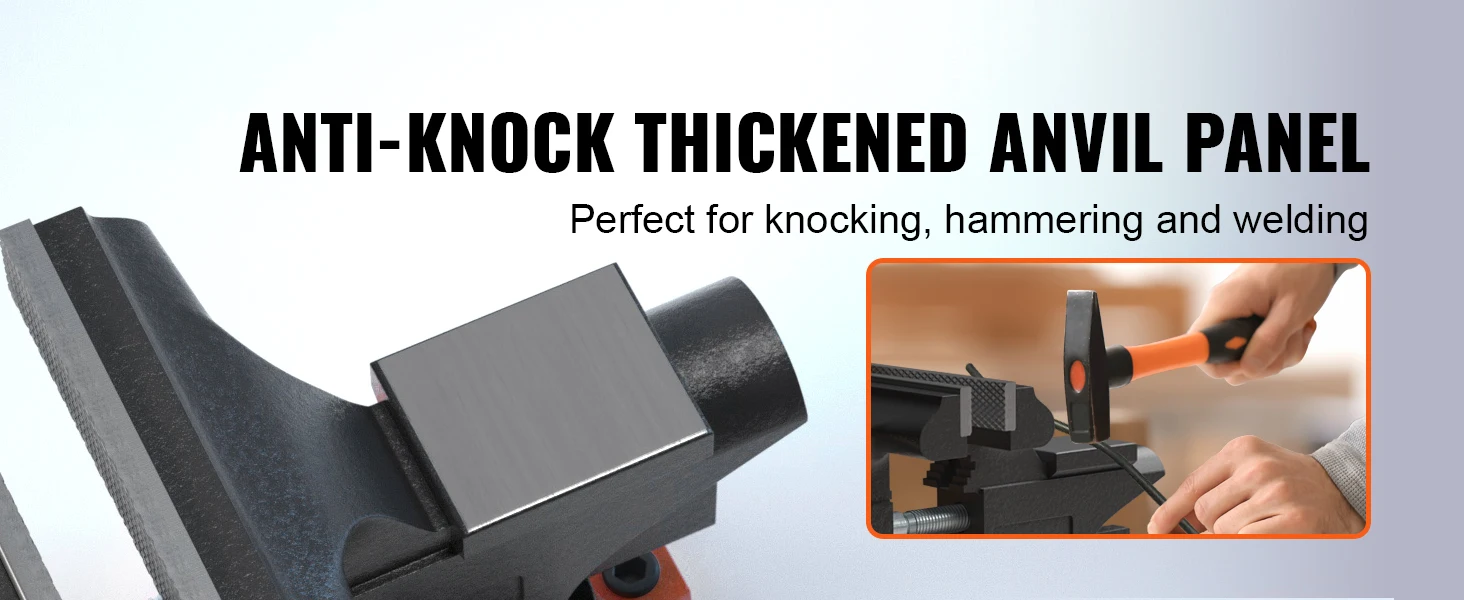 SucceBuy Bench Vise 4.5" 6" 6.5" Multipurpose, Swivel Base & Anvil Heavy Duty Cast Iron - Image 16