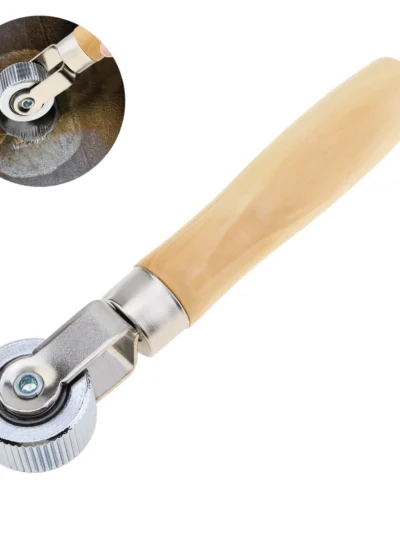 7 inch Tire Patch Roller Anti Slip Solid Wood Handle Roller Tool for Car / Motorcycle / Bicycle