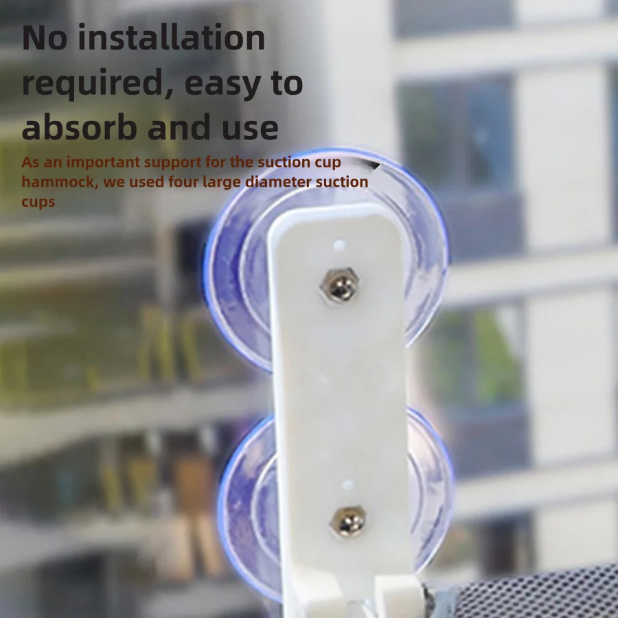 Assembly free folding cat hammock plush mesh cat window wall jumping platform double suction cup cat hammock - Image 5