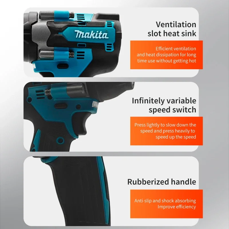 Makita DTW700 18V Brushless Electric Wrench Cordless Drill Screwdriver Free Delivery Large Torque Power Tools Torque Wrench - Image 6