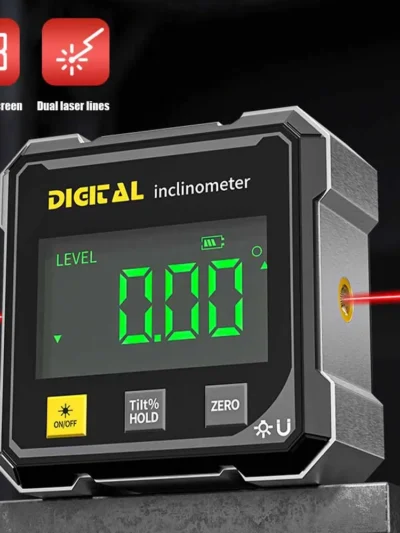 4-Side Magnetic Digital Angle Gauge With Laser Electronic Protractor Horizontometer Inclinometer Angle Ruler Slope Measuring