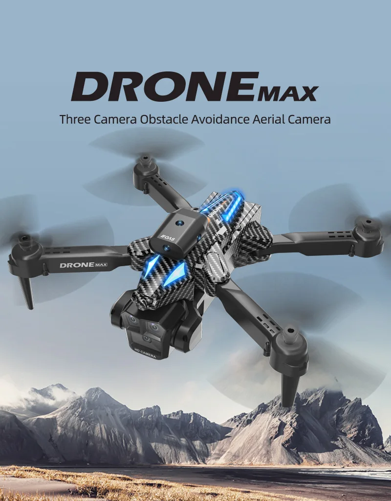 C10 high-definition three camera aerial drone intelligent obstacle avoidance quadcopter remote-controlled aircraft toy - Image 9