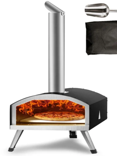 Succebuy 12inch Outdoor Oven Charcoal Fired Maker Portable Outside Stainless Steel Grill&Pizza Waterproof for Backyard Camping