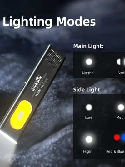 Warsun LED Keychain Flashlight USB-C Rechargeable 600Lm Portable Mini Torch Light Pocket Lantern Flood Work Light With Magnet