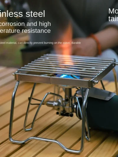 Outdoor Stainless Steel Stove Holder Camping Portable Folding Mini Barbecue Rack Pot Holder Baking Tray Holder