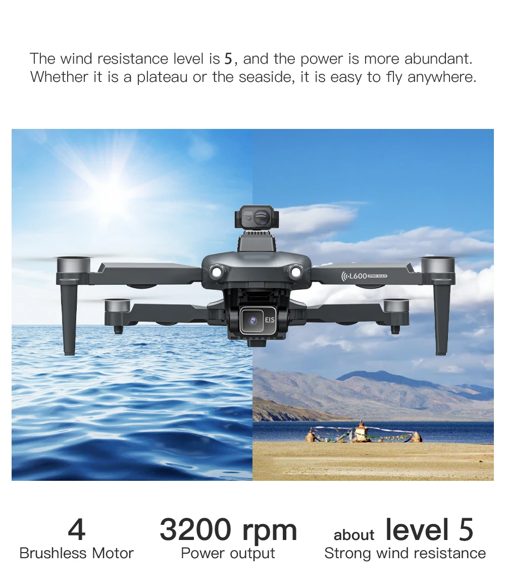 L600 PRO MAX GPS Drone Professional 4K 3-Axis PTZ HD Dual Camera Obstacle Avoidance Brushless Motor 5G WIFI RC Quadcopter Toys - Image 27