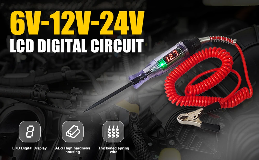 Car Truck Voltage Circuit Tester Auto 6V 24V Tools Car Diagnostic Probe Test Pen Light Bulb Electric Measuring Pen Tools - Image 25