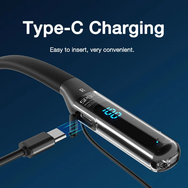 EARDECO 80 Hours Endurance Bluetooth Headphone with Microphone Wireless Headphones Bass Stereo Neckband Earphones Bluetooth 5.3 - Image 6