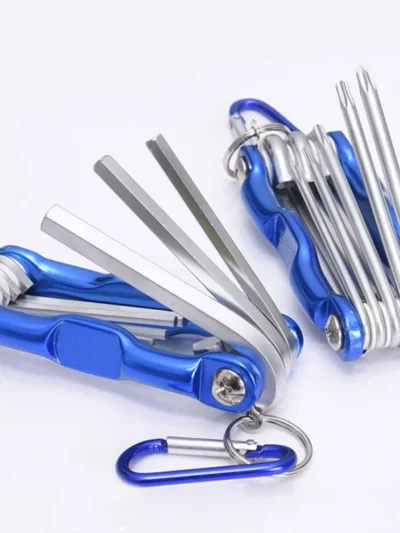 Aluminum shell folding hexagon wrench set flat head plum hexagon wrench 7pc8pc folding hexagon wrench