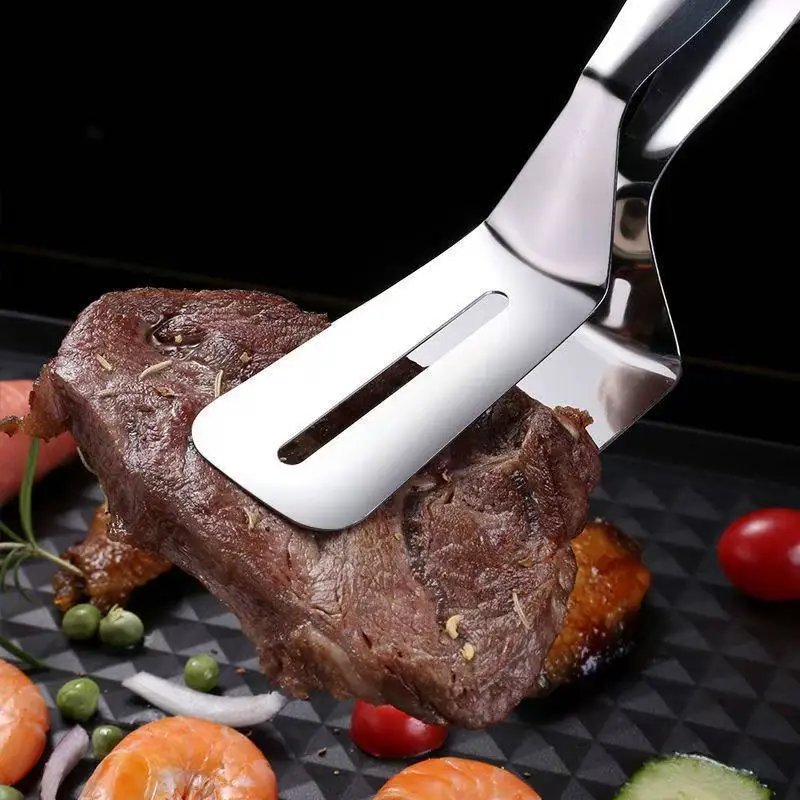 304 Stainless Steel Steak Shovel Multifunctional Steak BBQ Tongs Pancake Fried Pizza Spatula - Image 12