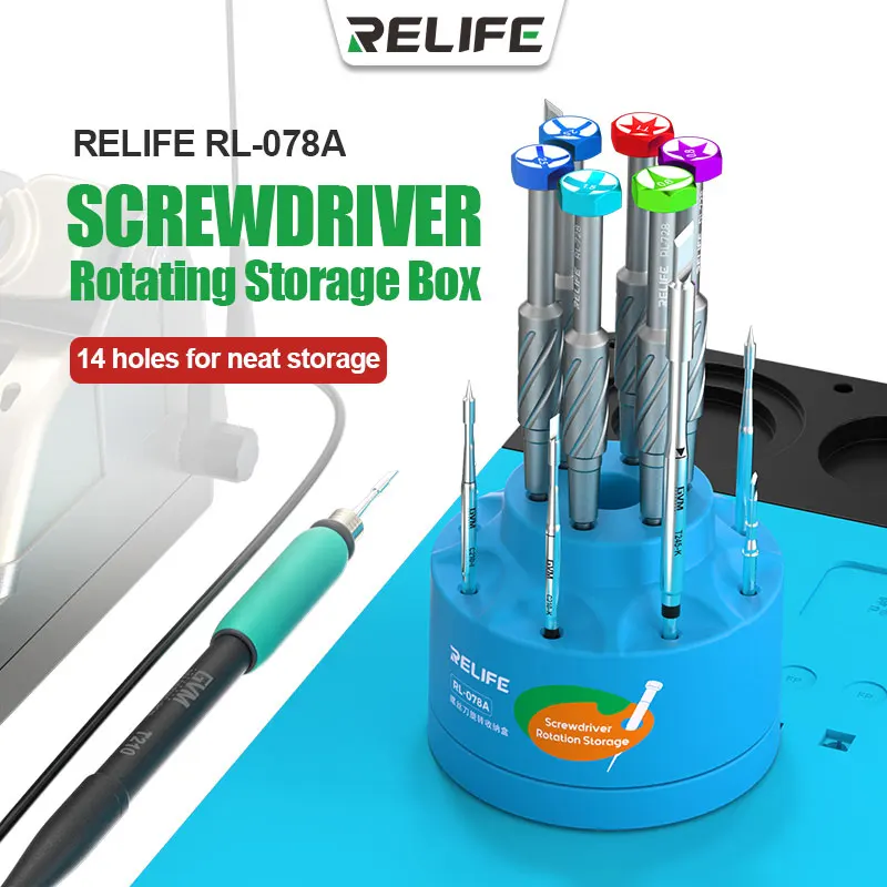 RELIFE RL-078A Rotating Screwdriver Storage Box Multi-functional Repair Tool Storage Rack Multiple Holes - Image 8