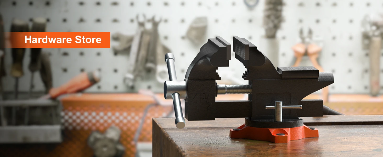 SucceBuy Bench Vise 4.5" 6" 6.5" Multipurpose, Swivel Base & Anvil Heavy Duty Cast Iron - Image 19