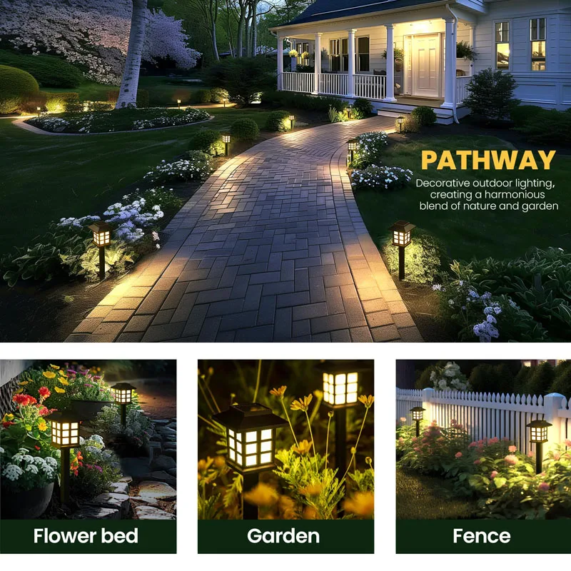 8 Pack Solar Pathway Garden Lights Outdoor Waterproof Landscape for Yard Patio Walkway Driveway Decor Solar Lawn Lamp Lighting - Image 12