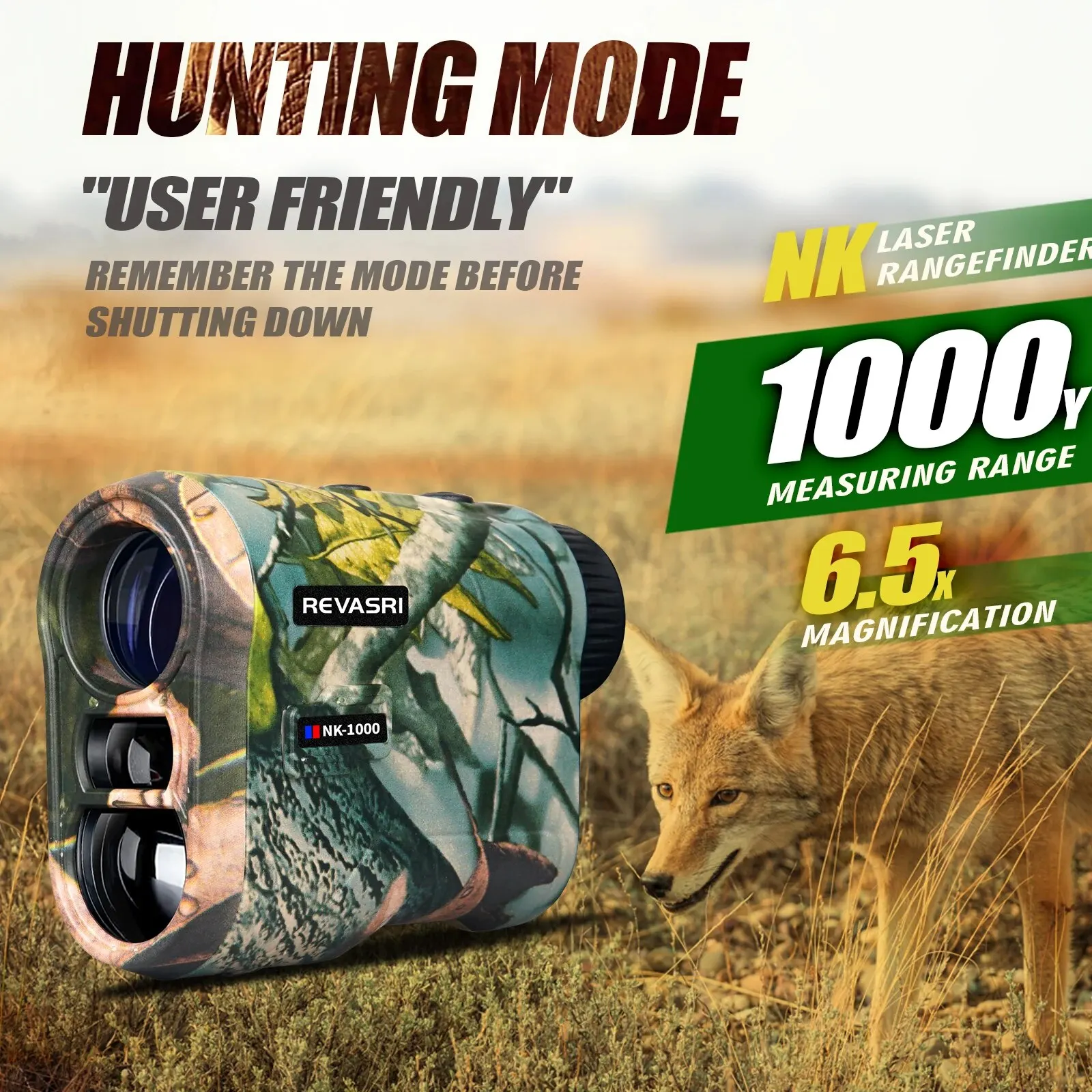 REVASRI Hunting Laser Rangefinder 1000 Yards with Rechargeable Battery Hunting Range Finder with Target Acquisition Technology E - Image 7