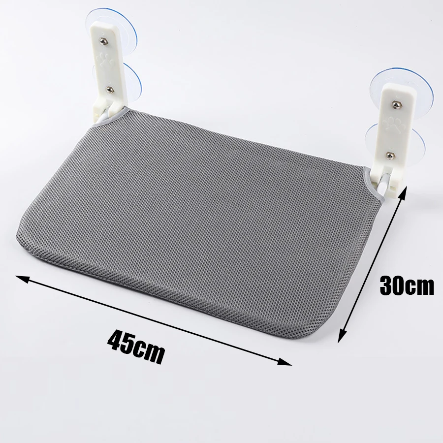 Assembly free folding cat hammock plush mesh cat window wall jumping platform double suction cup cat hammock - Image 6