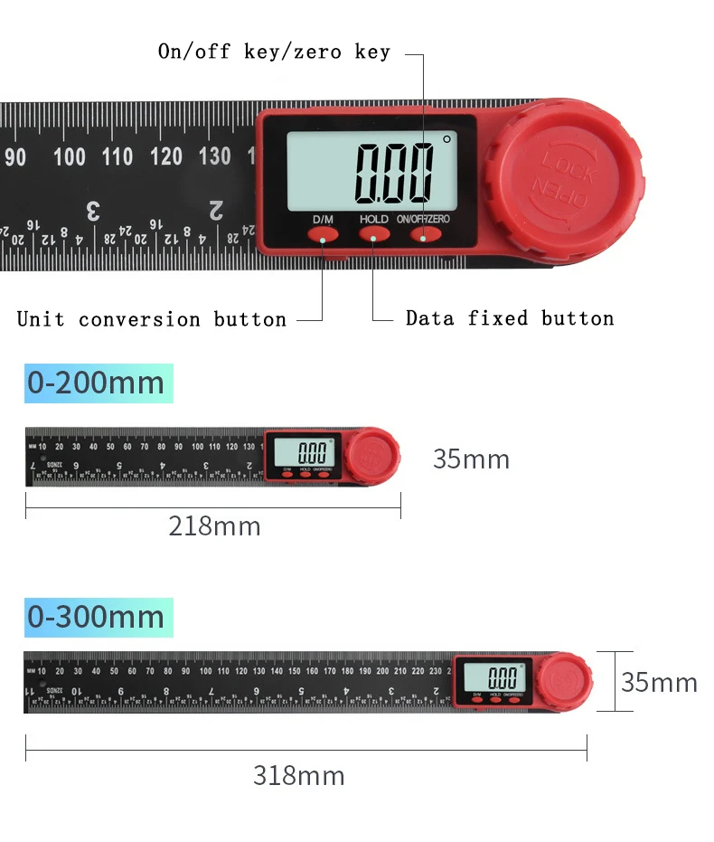 Protractors Digital Display Angle Level Ruler Goniometer Angle Finder Inclinometer75 90 Degree Measuring Gauging - Image 16