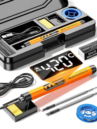 USB Soldering Iron Intelligent Temperature Setting Cordless Soldering Iron Set With Led Work Light